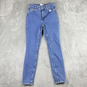 H&M Jeans Womens‎ 8 Blue Denim Stretchy High Waisted Skinny Leg Casual Workwear